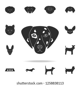 dalmatian face icon. Detailed set of dog silhouette icons. Premium graphic design. One of the collection icons for websites, web design, mobile app