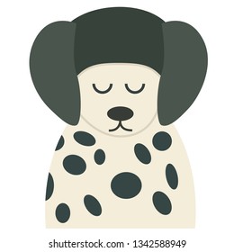 Dalmatian flat illustration. Home dog and cat lifestyle series.