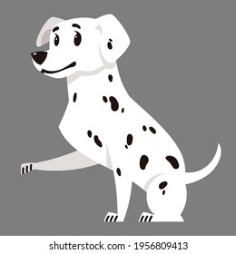 Dalmatian Giving Paw Beautiful Pet Cartoon Stock Vector (Royalty Free ...