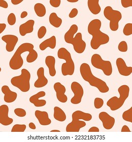 Dalmatian hand painted seamless pattern. Leopard animal skinspotted endless background. Stylized vector organic grunge texture.
