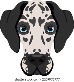 Dalmatian head icon. Cartoon dog. Pet face