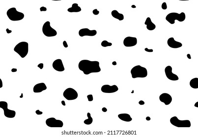 Dalmatian horizontal seamless pattern with small spots. Cow skin background