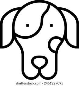 dalmatian icon. Thin linear style design isolated on white background