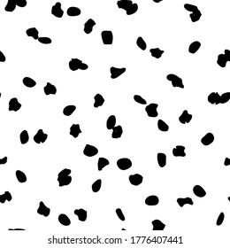 Dalmatian Mud Texture Animal Spot. White Dirty Cow. Dirty Spray Animal Blob. Black Animal Splash. Giraffe Paint Blot. Seamless Print Pattern. Giraffe Inkblot Graffiti Dog. Seamless Ink Background.