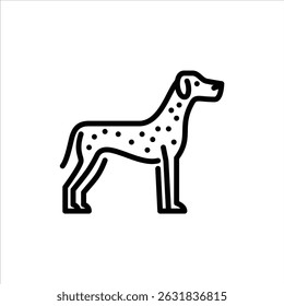 Dalmatian outline icon. dog breed black line illustration.