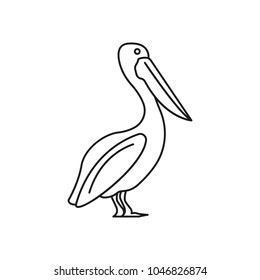 Dalmatian pelican icon. Outline dalmatian pelican vector icon for web design isolated on white background