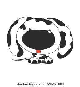 Dalmatian puppy vector illustration. isolated on white background. hand drawn in Doodle style