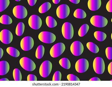 Dalmatian rainbow seamless pattern. Rainbow uneven spots animal print. Abstract background with circles. Vector background. Vector illustration