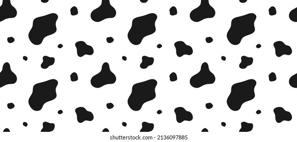 Dalmatian seamless pattern. Cow print. Animal skin.