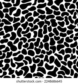 Dalmatian seamless pattern.Natural texture of black spots on white background. Vector illustration