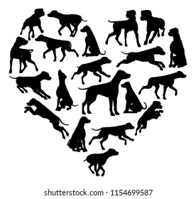 A Dalmatian or similar dog heart silhouette concept for someone who loves their pet