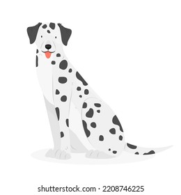 Dalmatian Sitting His Tongue Hanging Out Stock Vector (Royalty Free ...