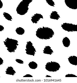 Dalmatian skin seamless pattern. Vector background.