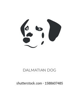 Dalmatian vector dog on white isolated on white backround