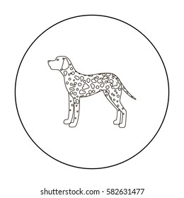Dalmatian vector icon in outline style for web