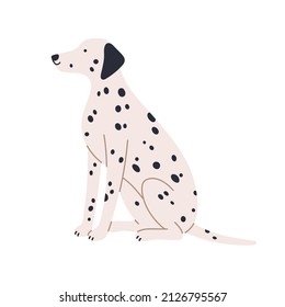 Dalmatian vector illustration isolated on white. Hand-drawn dog isolated on white background. Domestic animal or pet.