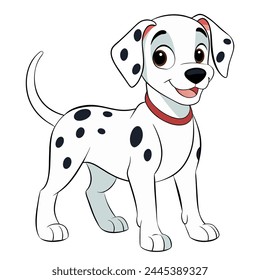Dalmatian vector illustration isolated on white background in cartoon style.