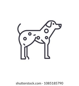 dalmatian  vector line icon, sign, illustration on background, editable strokes