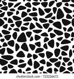 Dalmatians texture. Abstract animal print, seamless pattern, vector Black and white, monochrome background.