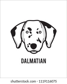 Dalmation Face Isolated With White Background