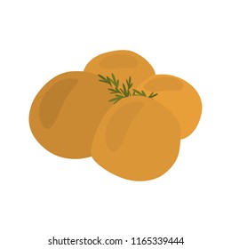 Dalted buns color vector icon. Flat design