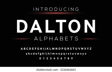 DALTON. Abstract technology science alphabet font. digital space typography vector illustration design
