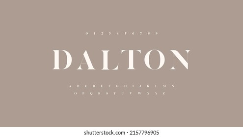 Dalton elegant and luxury alphabet letters font and number. serif Classic elegant Lettering Minimal Fashion Designs. Typography fonts regular uppercase . vector illustration