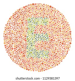 Daltonismus Ishihara Test Red and Green Upper Letter E