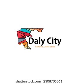 Daly City California Colorful Geometric Creative Logo