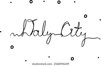 Daly City. City in the USA. One line drawing doodle hand drawn. Vector object illustration, minimalism hand drawn sketch design modern 