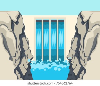 Dam barrier stops or restricts flow of water underground streams