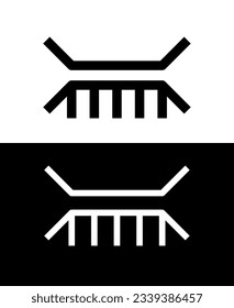 Dam or bridge icon. Pictogram for marking the area on the map. Iron bridge over the river.