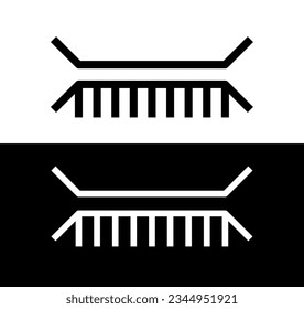 Dam or bridge icon. Pictogram for marking the area on the map. Iron bridge over the river.
