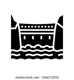 dam concrete glyph icon vector. dam concrete sign. isolated contour symbol black illustration