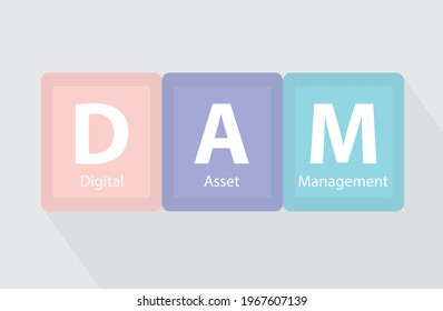DAM Digital Asset Management concept- vector illustration