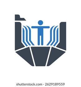 Dam Hydroelectric Power Icon Isolated On White Background