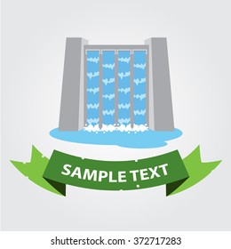 Dam, hydropower plant icon. Modern technologies. Alternative energy sources.