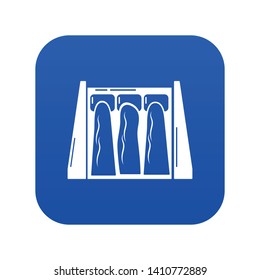 Dam icon blue vector isolated on white background