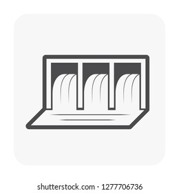 Dam icon design, black color.