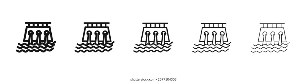 Diseño del icono de la presa, logotipo, App, interfaz de usuario. Ilustración vectorial, EPS