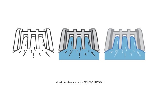 Dam icon. Ecology and environment related illustration concept
