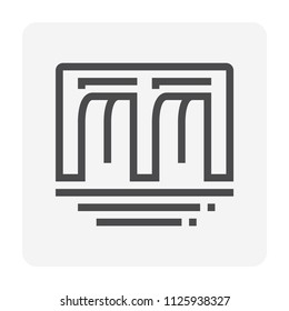 Dam icon, editable stroke.