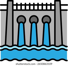 Dam Icon: Hydroelectric Power Generation