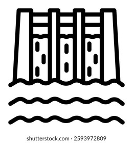Dam icon line style transparent