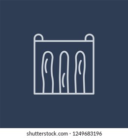 Dam icon. Dam linear design concept from Ecology collection. Simple element vector illustration on dark blue background.