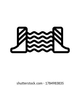 Dammsymbol oder Logo einzeln auf Zeichensymbolen, Vektorgrafik - hochwertige Vektorsymbole in schwarzem Stil

