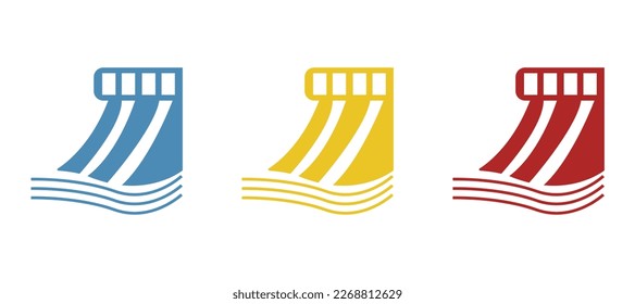 dam icon on a white background, vector illustration