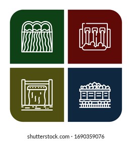dam icon set. Collection of Hydro power, Dam, Coal icons