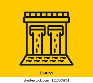 Dam icon signs