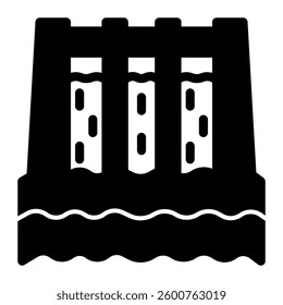 Dam icon solid style transparent